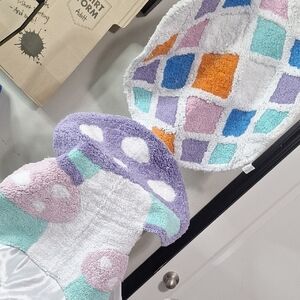 Colorful Geometric and Mushroom Bath Mats